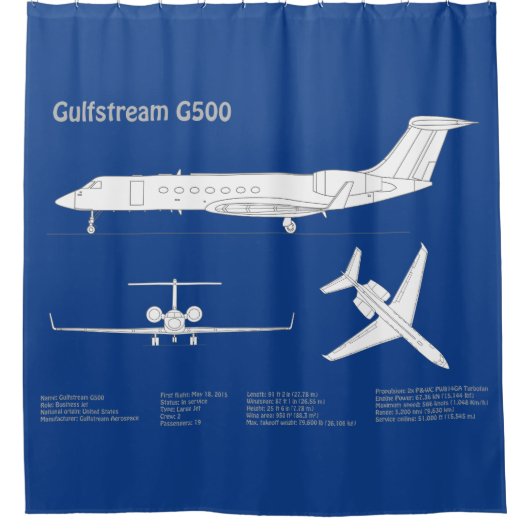 Gulfstream G500 - Flugzeugkonzepte ABD Duschvorhang (Vorderseite)