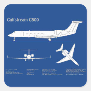 Gulfstream G500 - Flugzeugkonzepte ABD Quadratischer Aufkleber