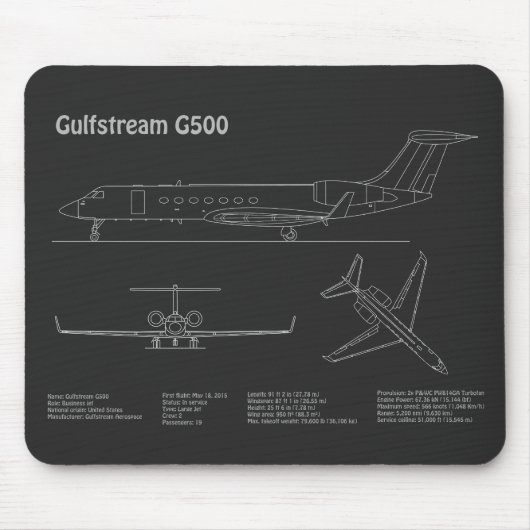 Gulfstream G500 - Flugzeugkonzepte PD Mousepad (Vorne)