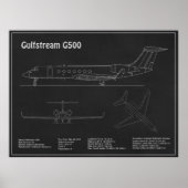 Gulfstream G500 - Flugzeugkonzepte PD Poster (Vorne)