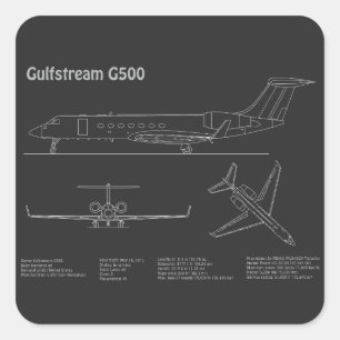 Gulfstream G500 - Flugzeugkonzepte PD Quadratischer Aufkleber