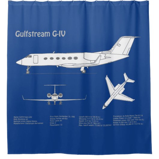 Gulfstream G-IV - Flugzeugkonzepte ABD Duschvorhang (Vorderseite)