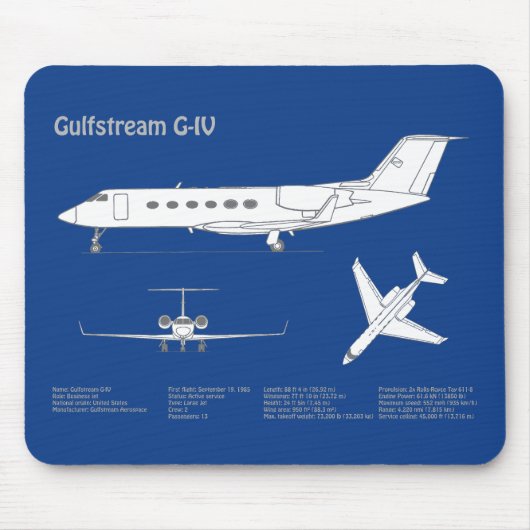 Gulfstream G-IV - Flugzeugkonzepte ABD Mousepad (Vorne)
