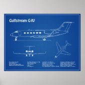 Gulfstream G-IV - Flugzeugkonzepte AD Poster (Vorne)