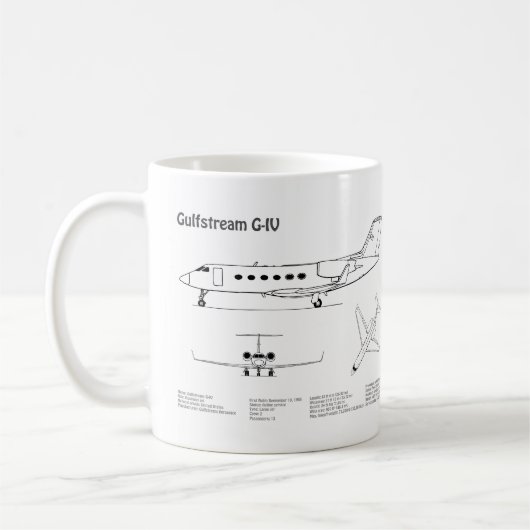 Gulfstream G-IV - Flugzeugkonzepte BD Kaffeetasse (Links)