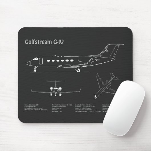 Gulfstream G-IV - Flugzeugkonzepte PD Mousepad (Mit Mouse)