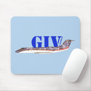 Gulfstream GIV Privatjet mit fett Typografie Mousepad