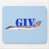 Gulfstream GIV Privatjet mit fett Typografie Mousepad (Vorne)