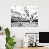 Gull and Mountains Poster (Heimbüro)