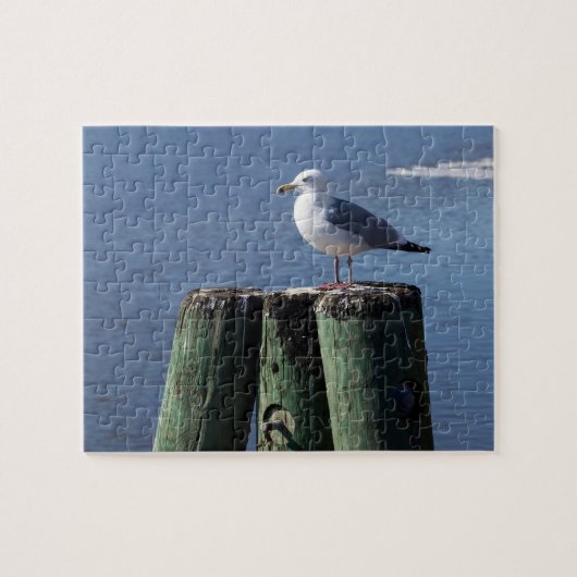 Gull auf Pilings Puzzle (Horizontal)