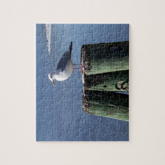 Gull auf Pilings Puzzle (Vertikal)