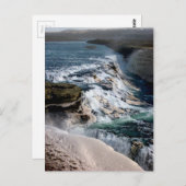 Gull Foss Waterfall Island Postkarte (Vorne/Hinten)