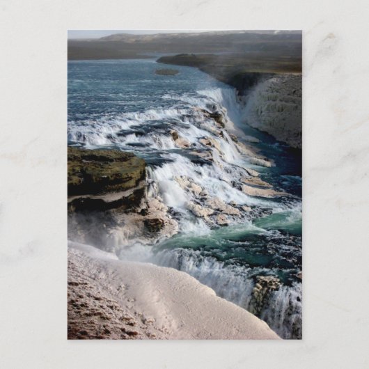 Gull Foss Waterfall Island Postkarte (Vorderseite)