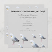 Gull Grey Beach House Party Einladung (Vorne/Hinten)