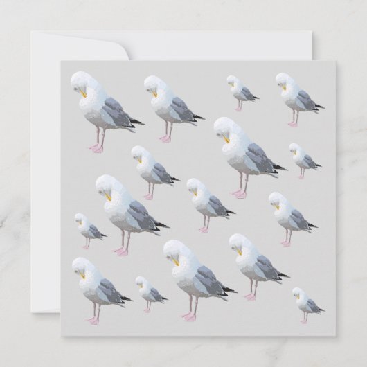 Gull Grey Beach House Party Einladung (Rückseite)