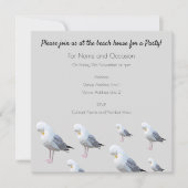 Gull Grey Beach House Party Einladung (Vorderseite)