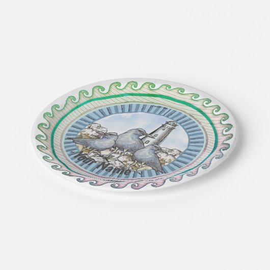 Gull Guide Lighthouse Papierplatte Pappteller (Schrägansicht)