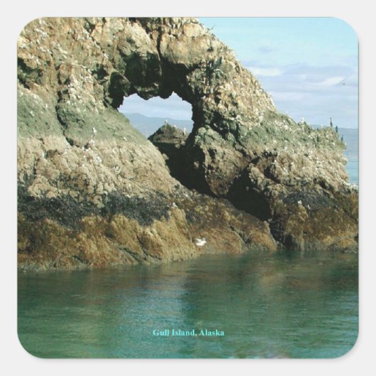 Gull Island Alaska Quadratischer Aufkleber (Vorderseite)