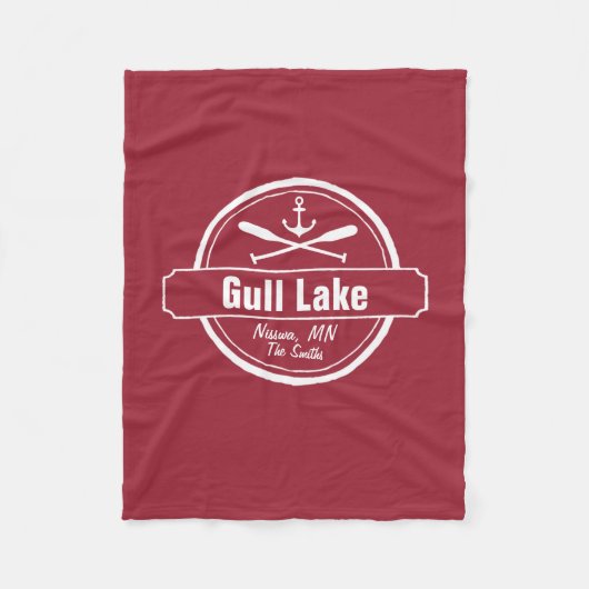 Gull Lake Minnesota Anker, Paddle Stadt und Name Fleecedecke (Vorderseite)