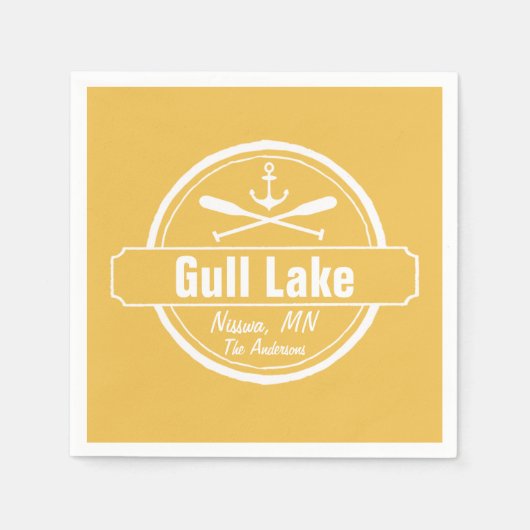 Gull Lake Minnesota Anker, Paddle Stadt und Name Serviette (Vorderseite)