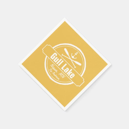 Gull Lake Minnesota Anker, Paddle Stadt und Name Serviette (Ecke)