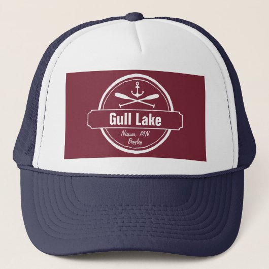 Gull Lake Minnesota Anker, Paddle Stadt und Name Truckerkappe (Vorderseite)