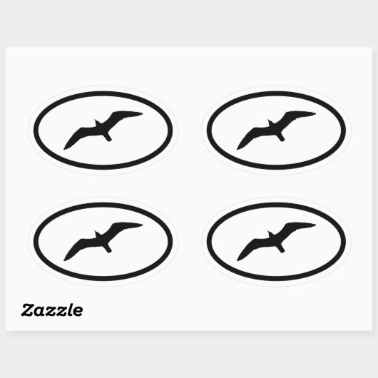 Gull Oval Sticker (Blatt)