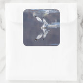 Gull-Reflektionen Quadratischer Aufkleber (Tasche)