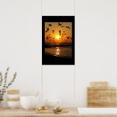 Gull-Sonnenuntergang Poster (Küche)