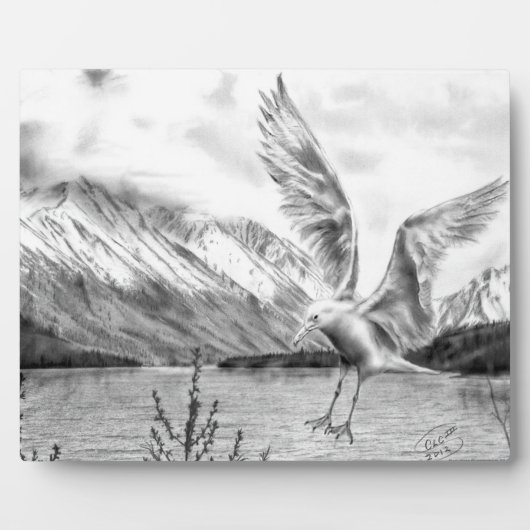 Gull und Mountains Plaque Fotoplatte (Vorderseite)