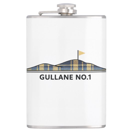 Gullane Golf Schottischer Golf-Geschenk-Tartan  Flachmann (Vorderseite)