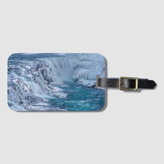 Gullfoss Falls, Island Gepäckanhänger (Vorderseite (Horizontal))