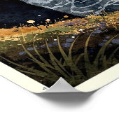 Gullfoss Island Vintage Reise Poster (Ecke)