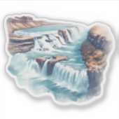 Gullfoss Island Wasserfall Aufkleber (Vorderseite)