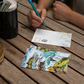 Gullfoss Isländische Wasserfarbkarte Einladung