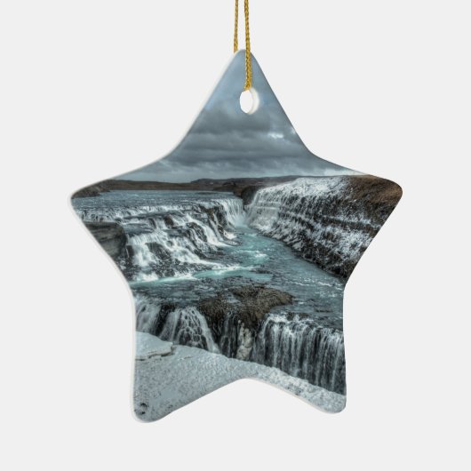 Gullfoss Wasserfall, Island Keramik Ornament (Rechts)