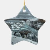 Gullfoss Wasserfall, Island Keramik Ornament (Vorne)