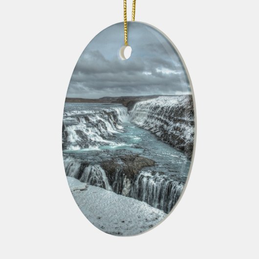 Gullfoss Wasserfall, Island Keramik Ornament (Links)