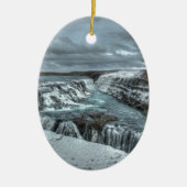 Gullfoss Wasserfall, Island Keramik Ornament (Vorne)