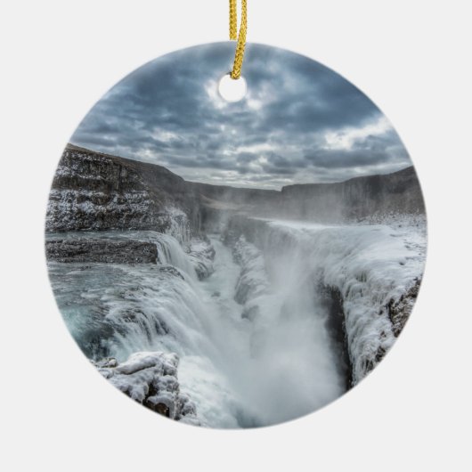 Gullfoss Wasserfall, Island Keramikornament (Vorne)