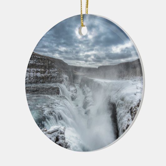 Gullfoss Wasserfall, Island Keramikornament (Links)