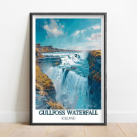 Gullfoss Wasserfall Island Kunst - Gullfoss Poster