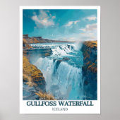 Gullfoss Wasserfall Island Kunst - Gullfoss Poster (Vorne)