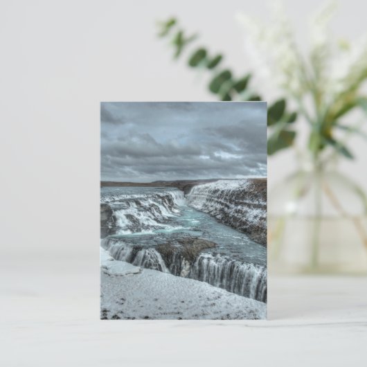 Gullfoss Wasserfall, Island Postkarte (Stehend Vorderseite)