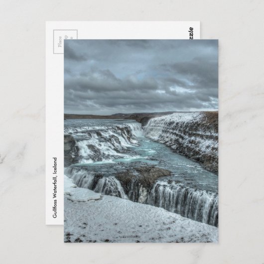 Gullfoss Wasserfall, Island Postkarte (Vorne/Hinten)
