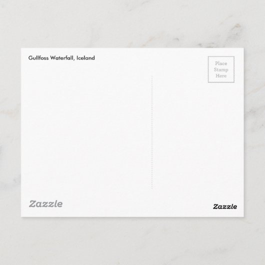 Gullfoss Wasserfall, Island Postkarte (Rückseite)