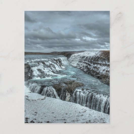 Gullfoss Wasserfall, Island Postkarte (Vorderseite)