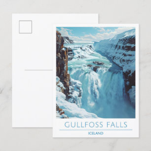 Gullfoss Wasserfall Island Reise Postkarte