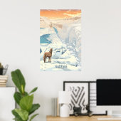 Gullfoss Wasserfall Island Reiseplakat Poster (Heimbüro)