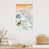 Gullfoss Wasserfall Island Reiseplakat Poster (Küche)